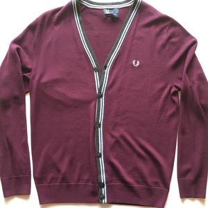 Men’s Fred Perry cardigan sweater.